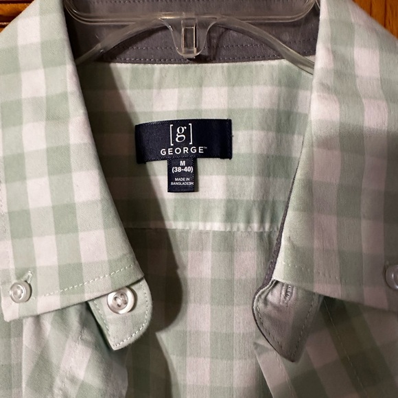 Green and white gingham women’s blouse size medium by George - Picture 3 of 4